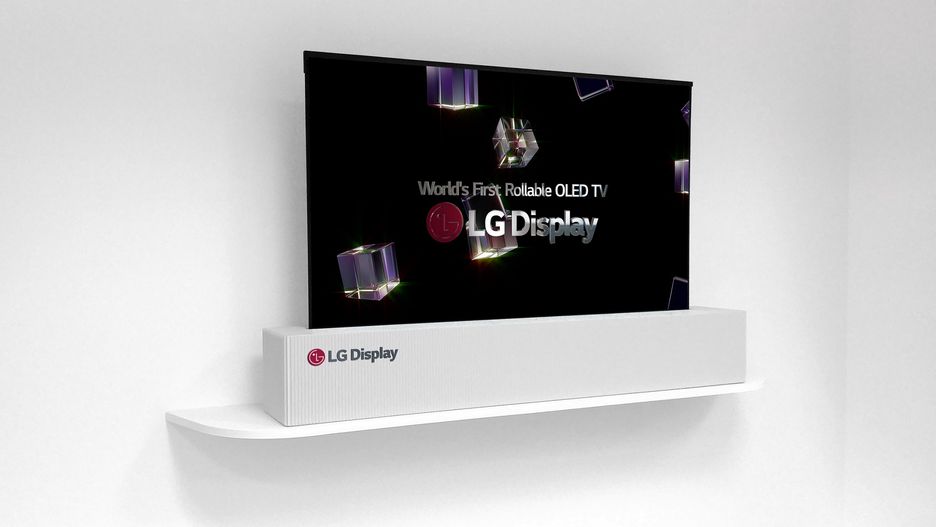 Zwijany telewizor OLED od LG.