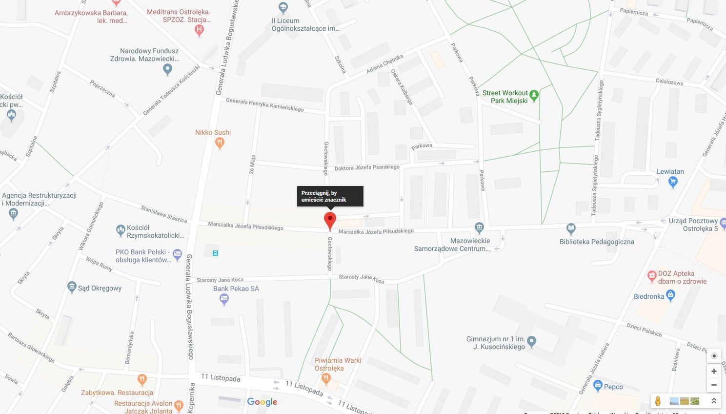 Do wypadku doszło na skrzyżowaniu ulic Piłsudskiego i Gocłowskiego 