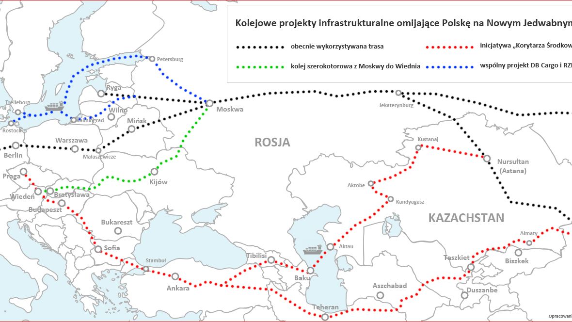 Realizowane są przynajmniej trzy wielkie projekty całkowicie omijające Polskę na Nowym Jedwabnym Szlaku