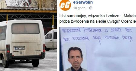 List samobójcy na przystanku w Sobolewie. "Myszko kocham Cię. Pa"