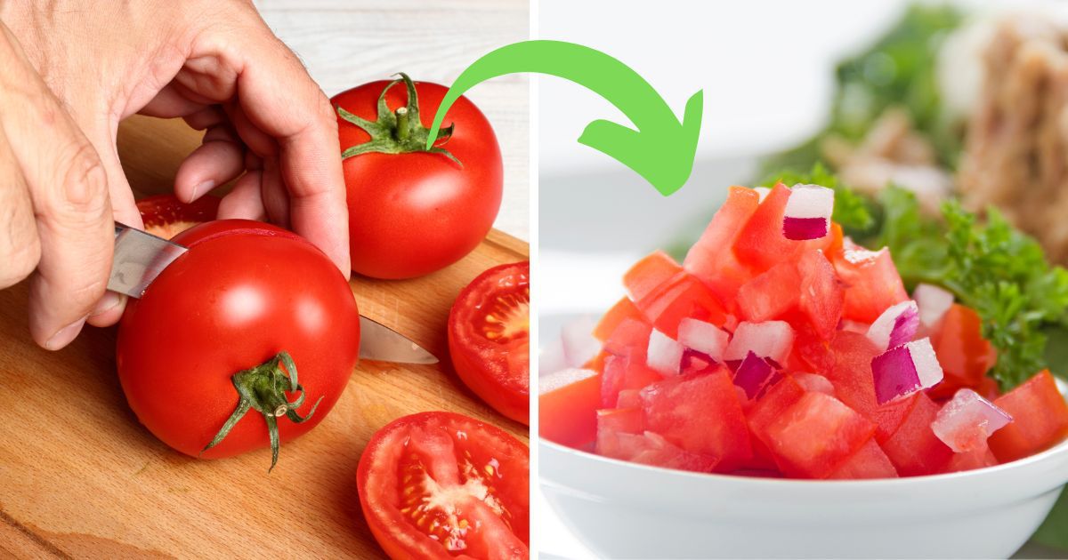 Prosta surówka do obiadu z wrześniowych pomidorów bez soli. Smak podkręca składnik, który każdy ma w kuchni