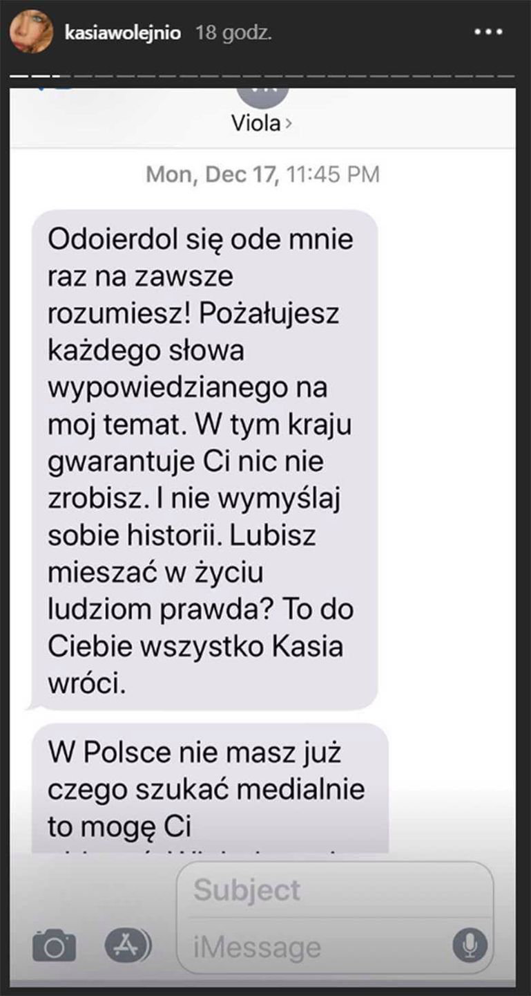 Kasia Wołejnio i Viola Kołakowska mają wojnę