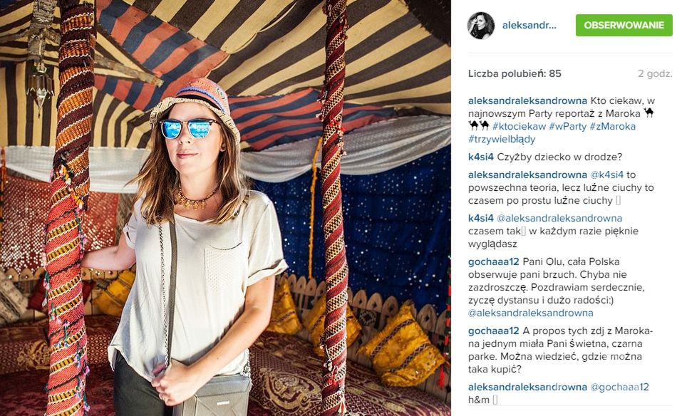 Ola Kwaśniewska na Insatgramie, fot. Insatgram