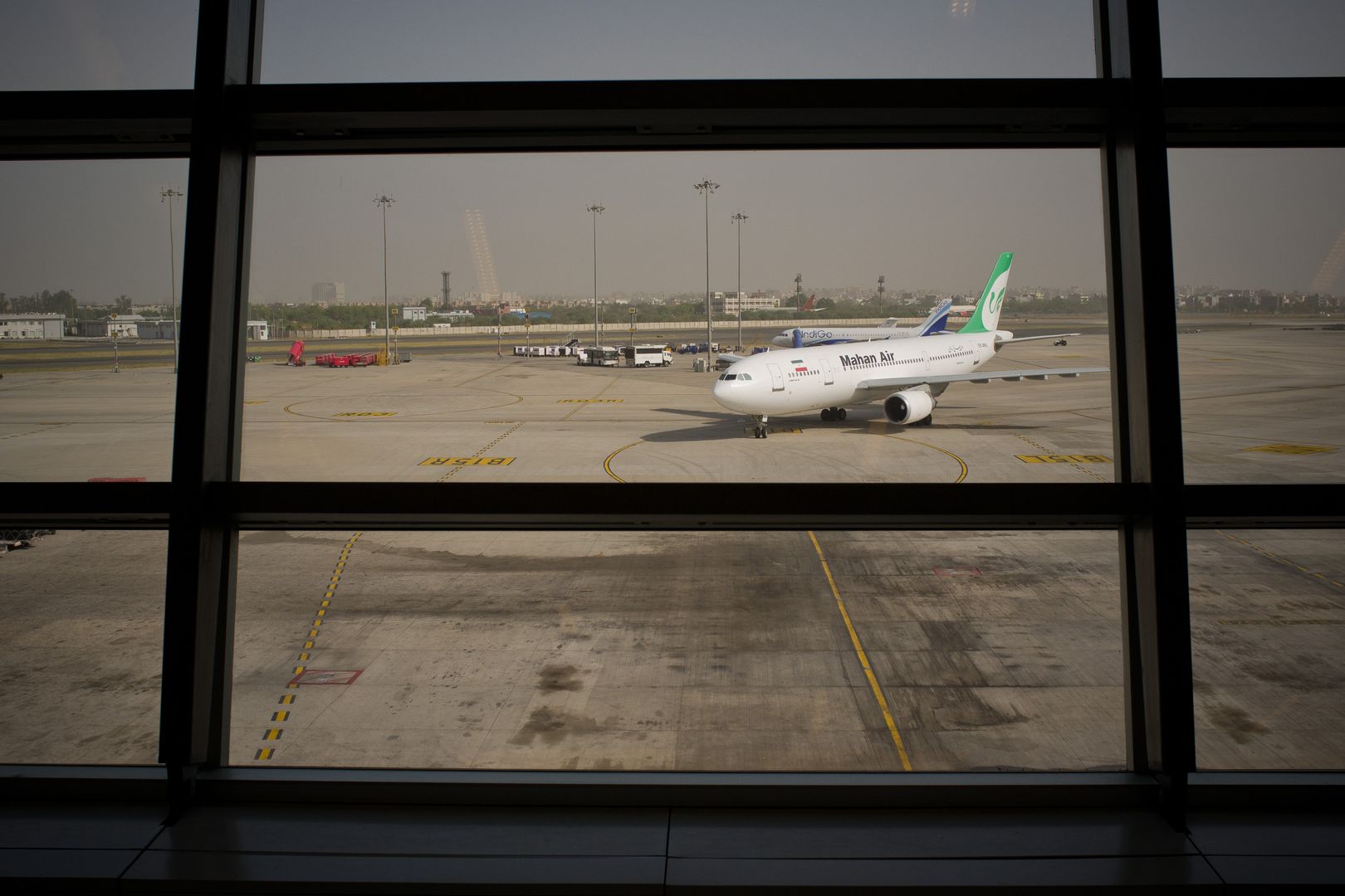 File Image - An iranian Mahan Air airlines plane at  New Delhi Indira Gandhi International Airport (India).