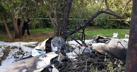 Samolot spadł na teren ogródka działkowego w Łodzi