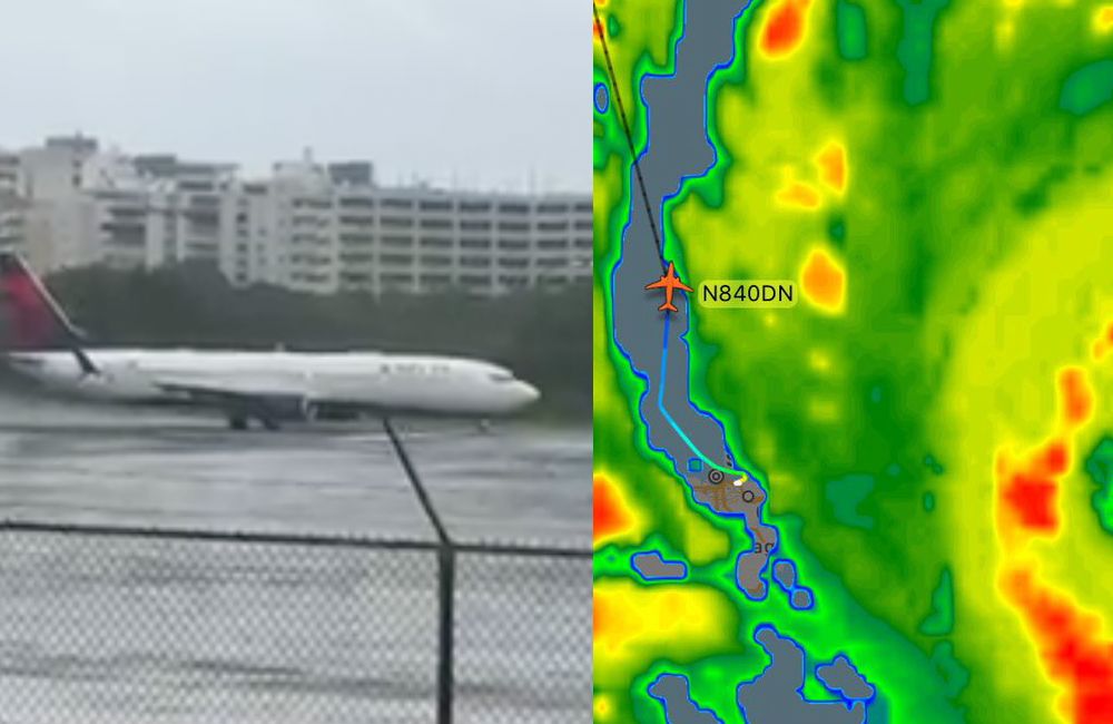 Odwaga czy głupota? Samolot ścigał się, by zdążyć przed huraganem Irma