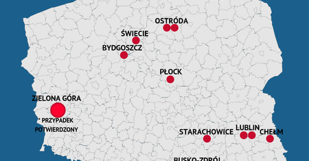 Koronawirus w Polsce. Zielona Góra z pierwszym przypadkiem. Mapa podejrzeń