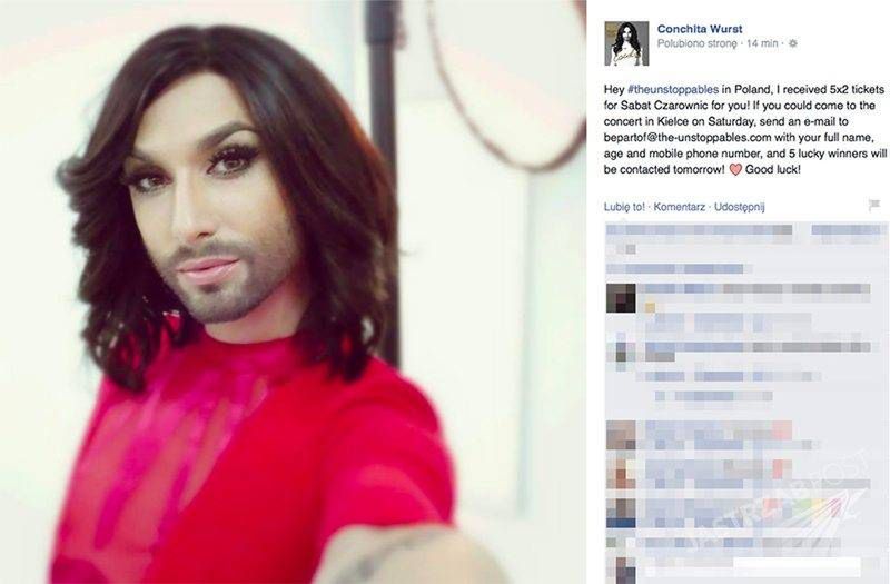 Bilety na Sabat Czarownic 2015 można dostać w konkursie Conchity Wurst