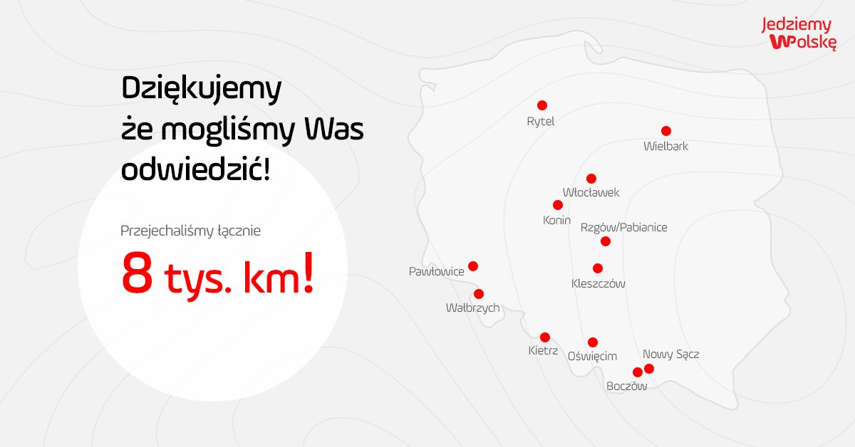 #JedziemyWPolskę. 8 tysięcy kilometrów i 12 miejsc na mapie Polski
