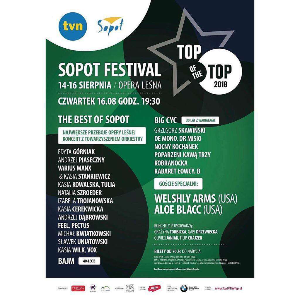Top of the Top 2018 Sopot Festival – kto wystąpi 16.08, czyli trzeciego dnia festiwalu?