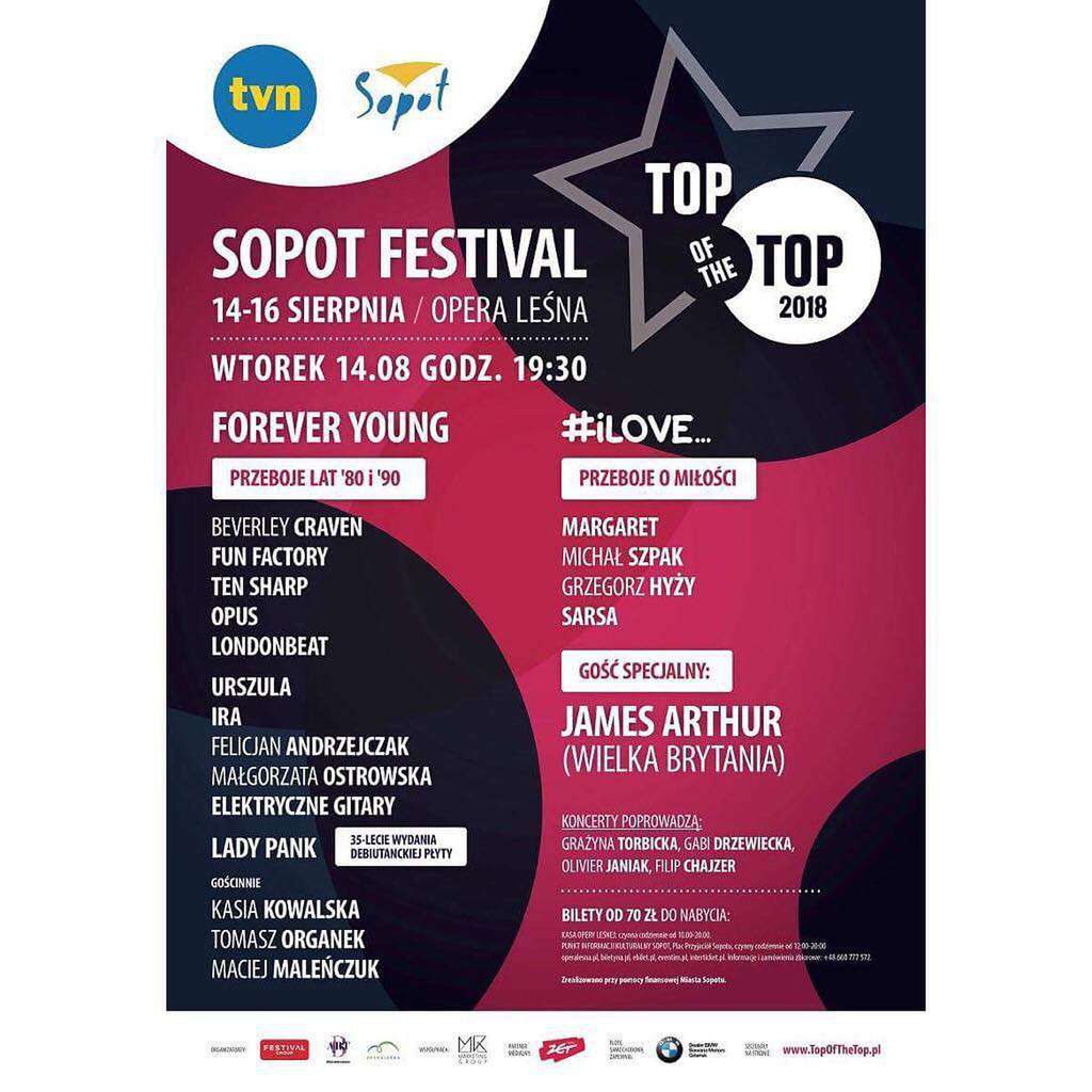 Top of the Top 2018 Sopot Festival dzień pierwszy. Jakie gwiazdy zaśpiewają 14.08?