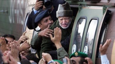 Arafat przed odlotem
