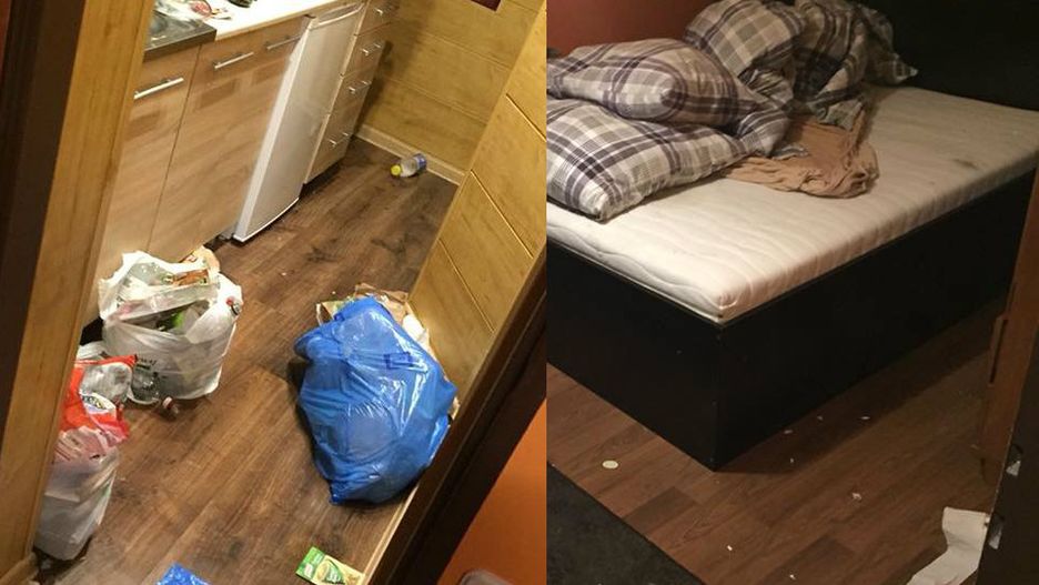 Młodociani turyści z Warszawy pozostawili po sobie w apartamencie niewyobrażalny brud i szkody.