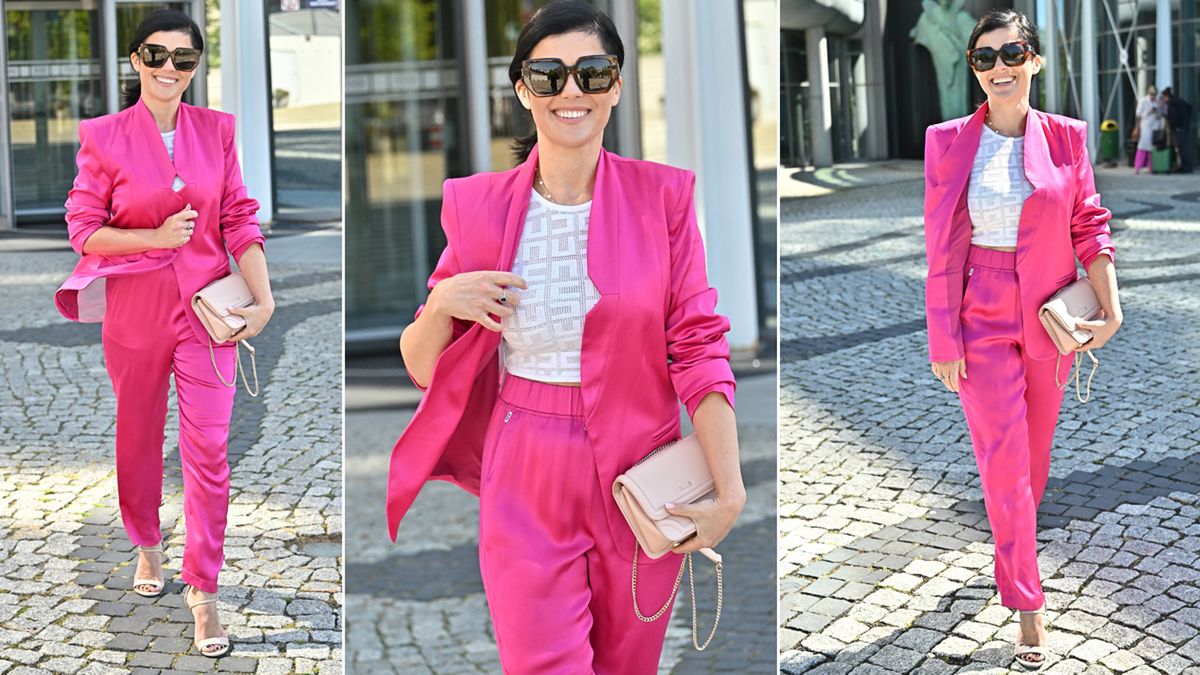 Kasia Cichopek w różowym garniturze fot. KAPiF
