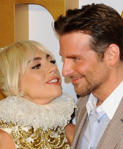 Bradley Cooper ze śladem szminki przy ustach. Obok Lady Gaga