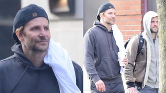 Zmęczony Bradley Cooper opuszcza siłownię w Nowym Jorku. Gwiazdor ćwiczył z kolegą z planu "Kac Vegas"