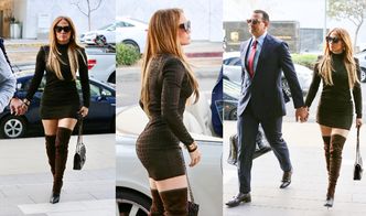 50-letnia Jennifer Lopez zachwyca obłędną figurą w obcisłej sukience i zamszowych kozakach. Piękna? (ZDJĘCIA)