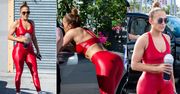 50-letnia Jennifer Lopez w obcisłym, czerwonym zestawie spędza Wigilię na siłowni (ZDJĘCIA)