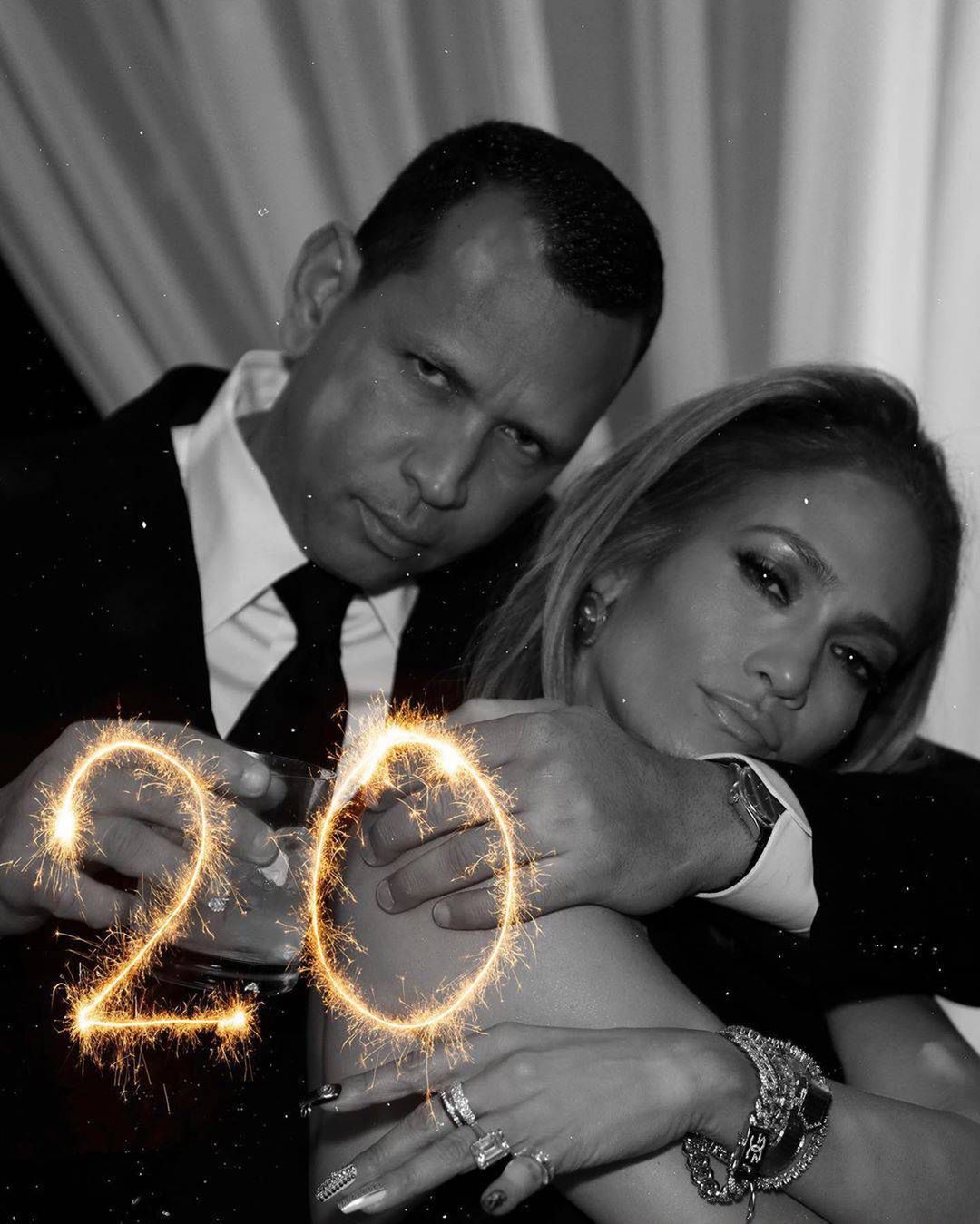 Jennifer Lopez i Alex Rodriguez - sylwester 2019