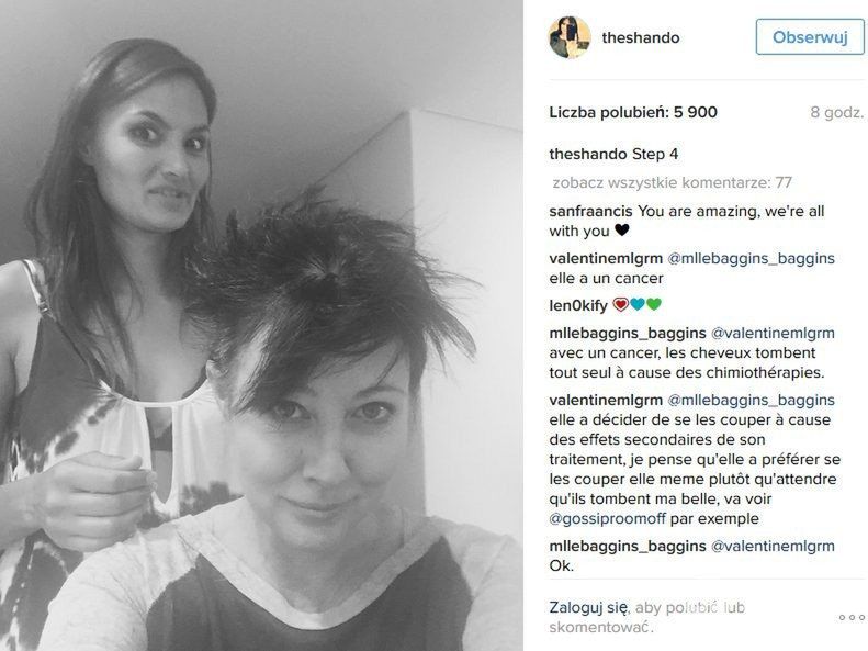 Shannen Doherty zgoliła włosy (krok 4)
