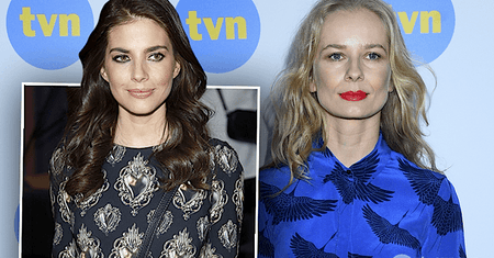 Gwiazdy seriale "Belle Epoque" na prezentacji wiosennej ramówki TVN 2017: Weronika Rosati kontra Magdalena Cielecka. Obie postawiły na mocne kolory, ale...