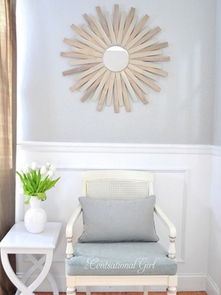 Paint Stick Sunburst Mirror