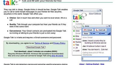 Zdjęcie strony, na której Google oferuje własny komunikator