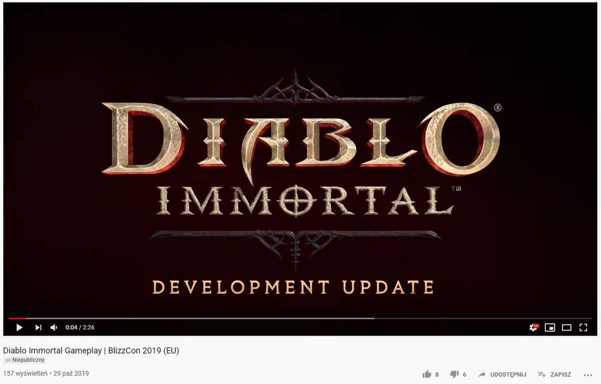 BlizzCon. Blizzard chciał pokazać "Diablo Immortal", ale się wstydził [WIDEO]