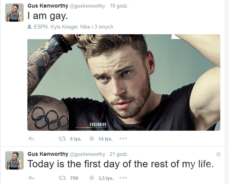 Gus Kenworthy wyznał, że jest gejem