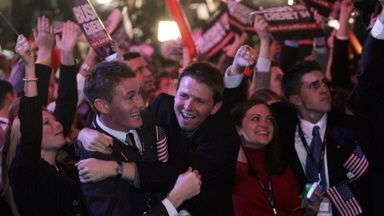 Radość wyborców Georga W. Busha.