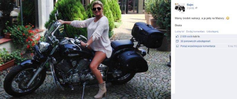 Beata Kozidrak na motorze