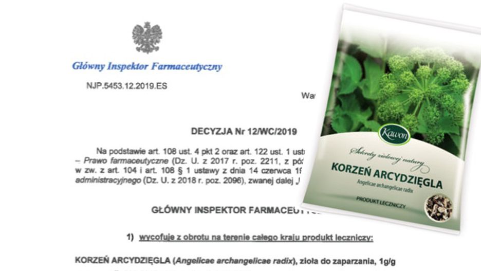 Główny Inspektorat Farmaceutyczny wydał decyzję o wycofaniu leku. 