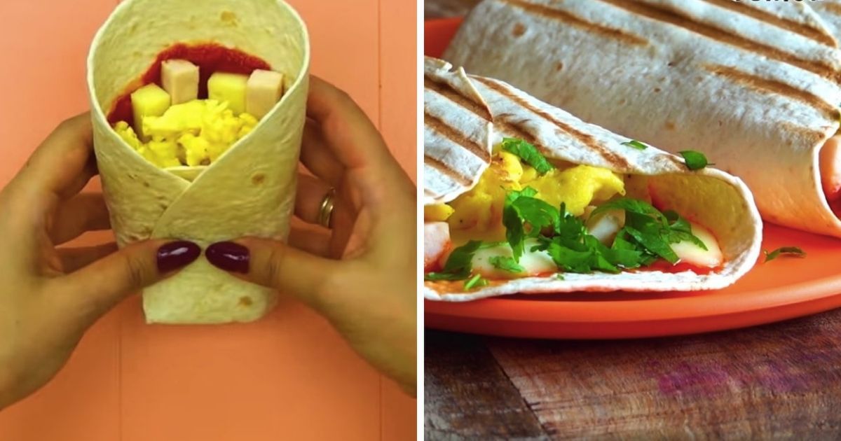 Pyszne śniadaniowe burrito dla malucha