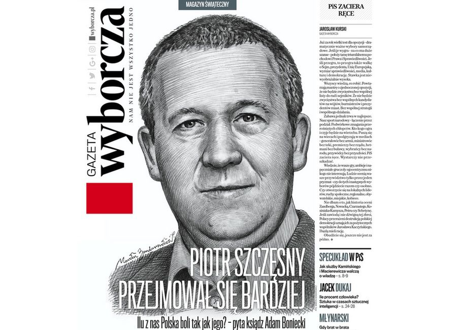 Portret Piotra S. na okładce Wyborczej wzbudza kontrowersje