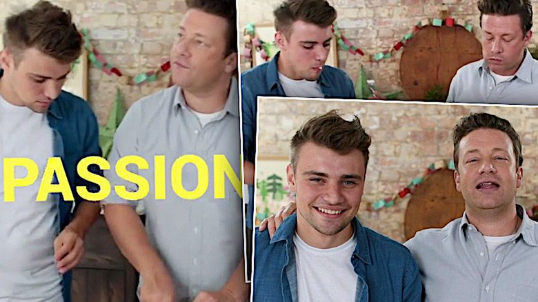 Damian Kordas i Jamie Olivier lepią pierogi