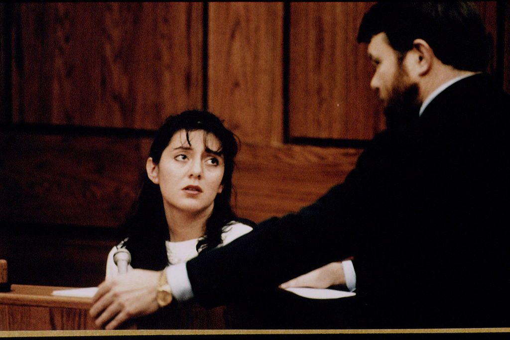 Lorena Bobbitt podczas procesu, po którym została uznana za niepoczytalną