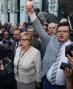 Małgorzata Gersdorf w Sądzie Najwyższym. Protest w Warszawie