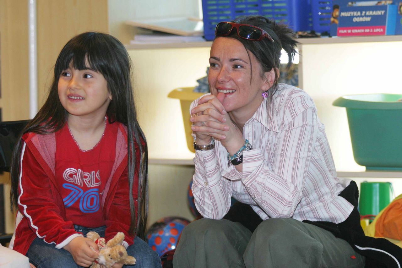 Kasia Kowalska z córką Olą w 2004 roku
