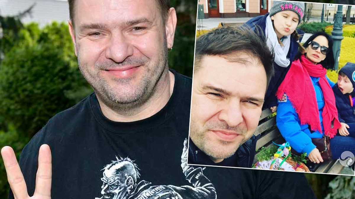 Tomasz Karolak z rodziną