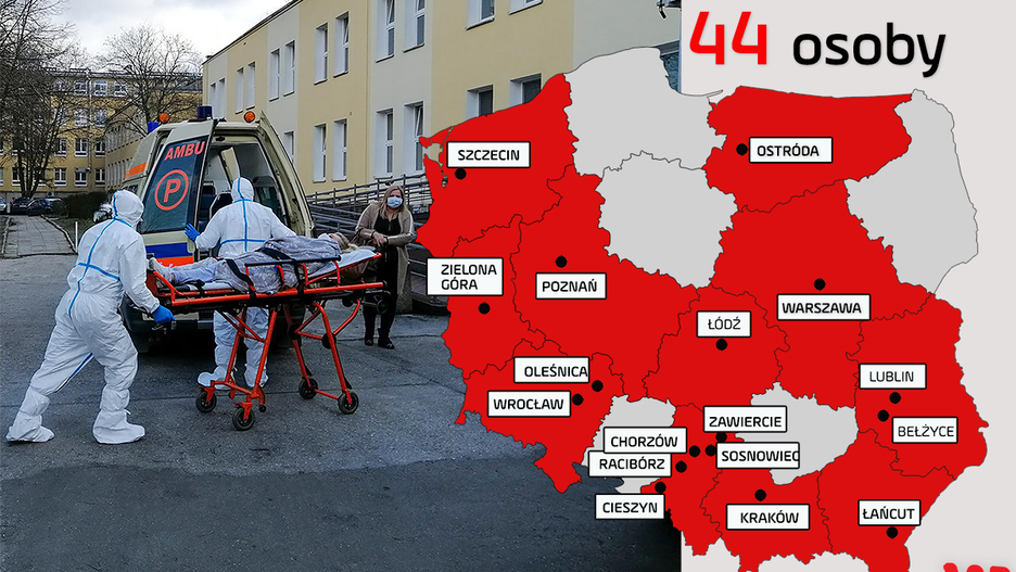 Koronawirus w Polsce. Już 44 osób zarażonych