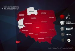 Wyniki wyborów 2019 (exit poll). 14 województw dla PiS, 2 dla KO
