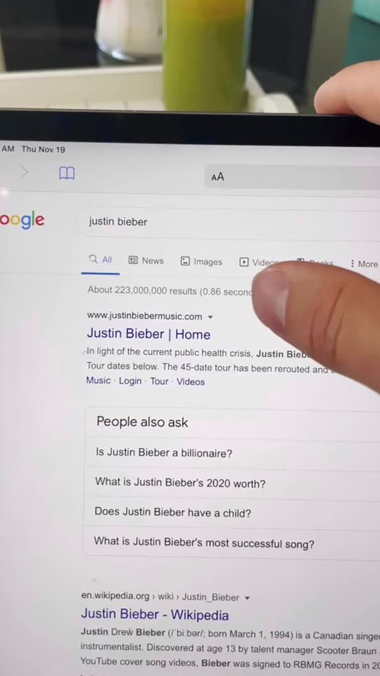 Justin Bieber komentuje zdjęcia, które pojawiają się w wyszukiwarce Google
