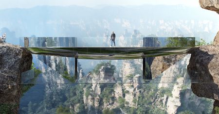 Chiny – przeźroczysty most w Parku Narodowym Zhangjiajie