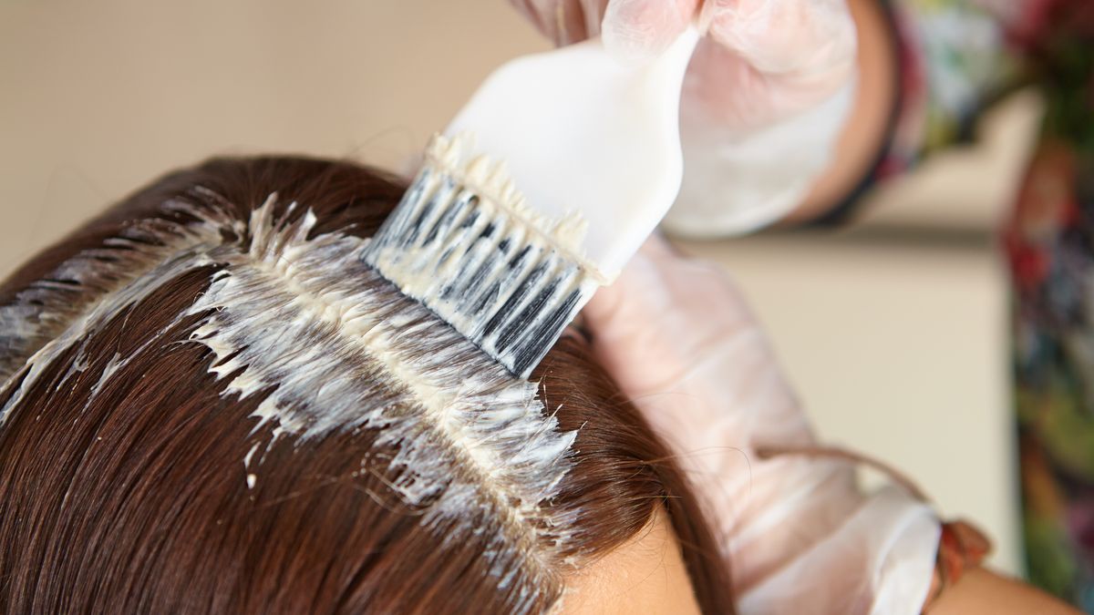 Hair salon. Application of cosmetics.