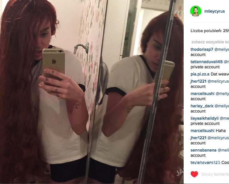 Miley Cyrus w długich włosach