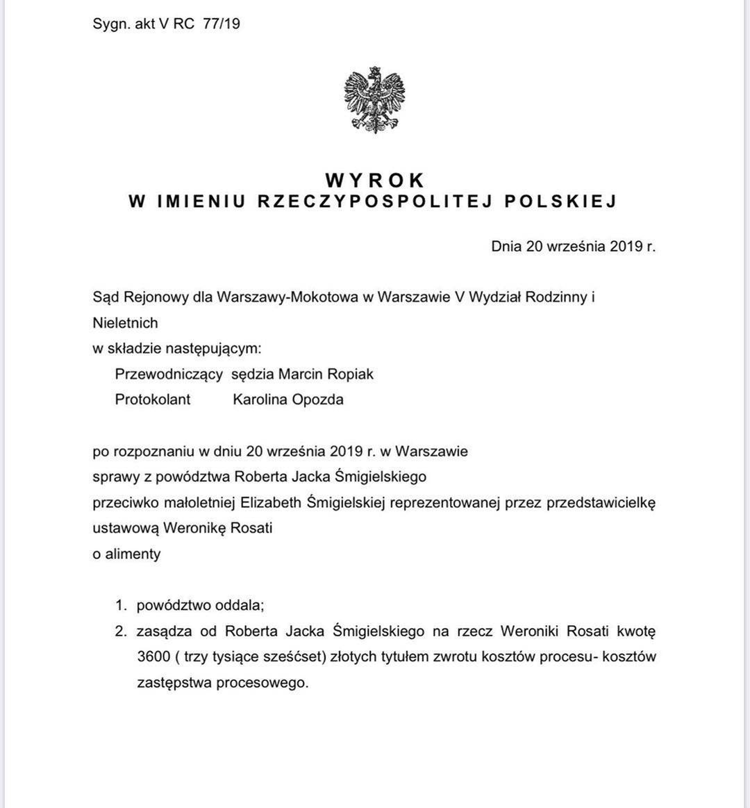 Weronika Rosati rozlicza się z byłym partnerem