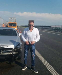 Krzysztof Rutkowski miał wypadek. Jego samochód uderzył w barierki na A1