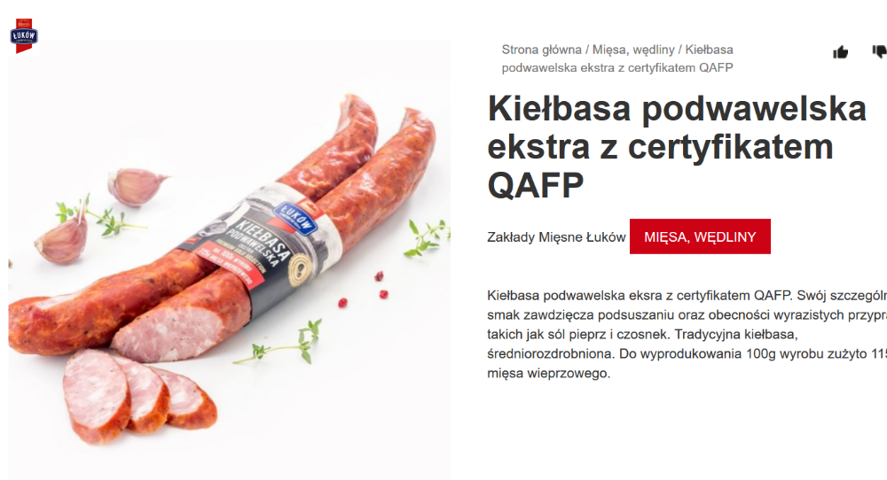 Użytkownik serwisu nie mógł tylko poczytać o kiełbasie. 
