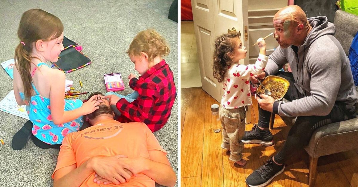 16 Photos of Real Men Whose Daughters Took Care of Them in Their Home Beauty Salons