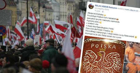Pracownicy pewnego "Kebaba" znów zaskoczyli. Na Święto Niepodległości przygotowali tort... z kebabem